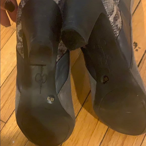 Suede and snake skin boots - Picture 5 of 5